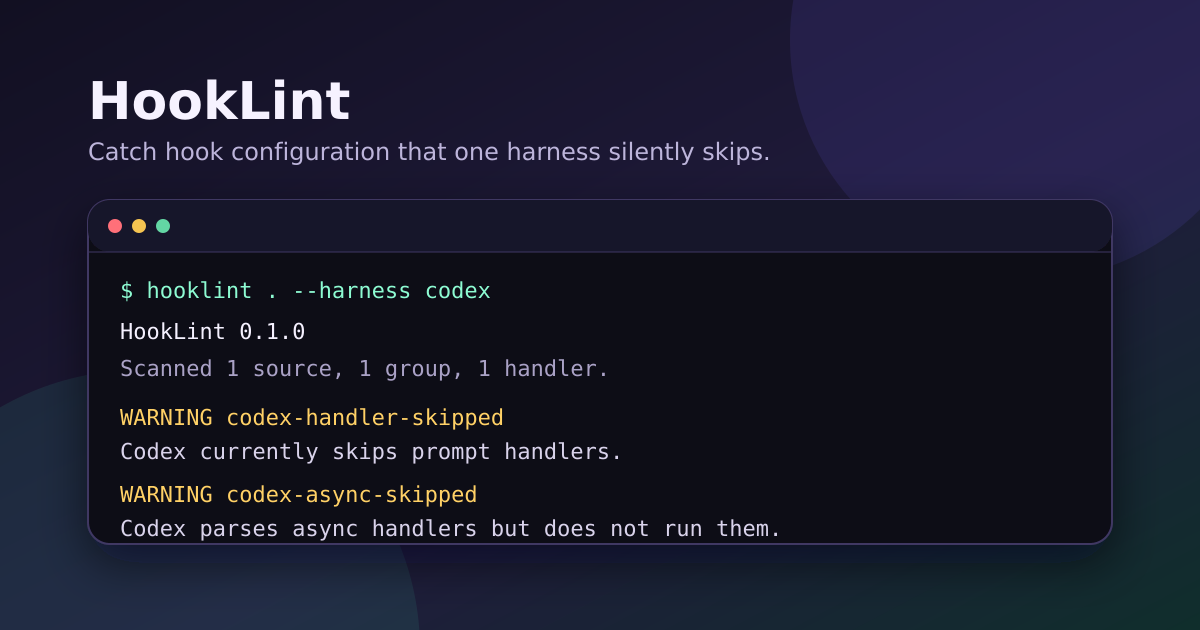 HookLint: catch cross-harness hook config drift
